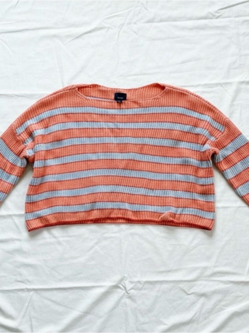 Lumiere Orange Striped Slouchy Knit Sweater Womens Large